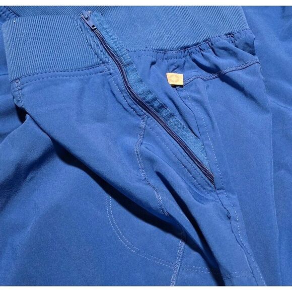 Set of 3 Royal Blue Cargo Scrub Pants With Zipper Pockets Ribbed Waistband Women - Picture 9 of 11